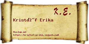 Kristóf Erika névjegykártya